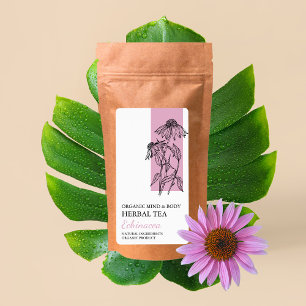 Etiqueta Rótulo de Negócio do Chá Biológico Echinacea Herba