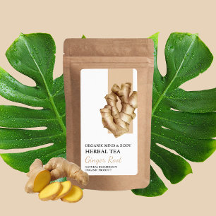 Etiqueta Rótulo de Negócios de Tea Herbal de Raiz Orgânica