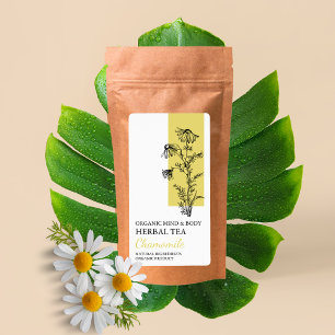 Etiqueta Rótulo de Negócios do Chá Herbal de Chamomile Orgâ
