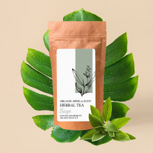 Etiqueta Rótulo de Negócios do Chá Herbal Sage Orgânico