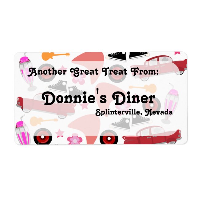 Etiqueta Rótulo de Padrão do Funfy Anos 50 (Frente)