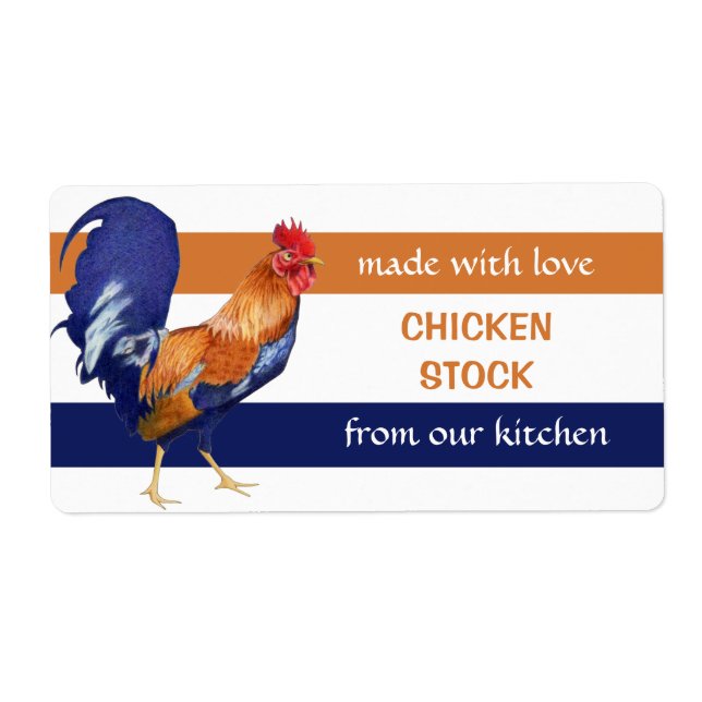 Etiqueta Rótulo de Preserva da Cozinha Rooster (Frente)