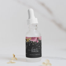 Rótulo de Produto Preto com Brilho de Diamante e F