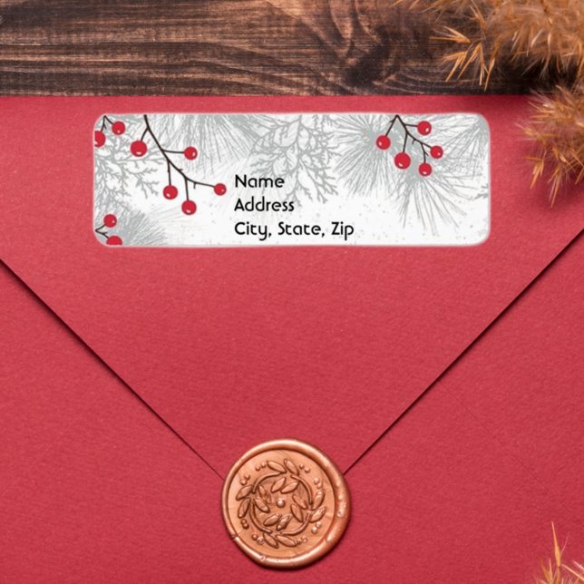 Etiqueta Rótulo de ramos de prata e bagas (Criador carregado)