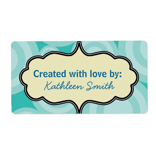 Etiqueta Rótulo de receitas/doces dos pântanos Aqua (Frente)