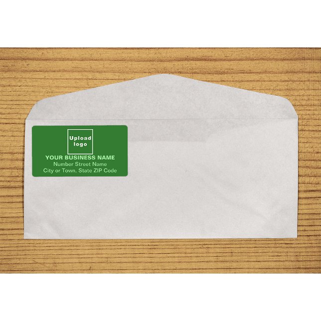 Etiqueta Rótulo de remessa de negócios ecológicos monocromá (Monochrome green business shipping label on envelope)
