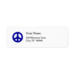 Etiqueta Rótulo de Retorno Personalizado do Sinal de Paz Az
