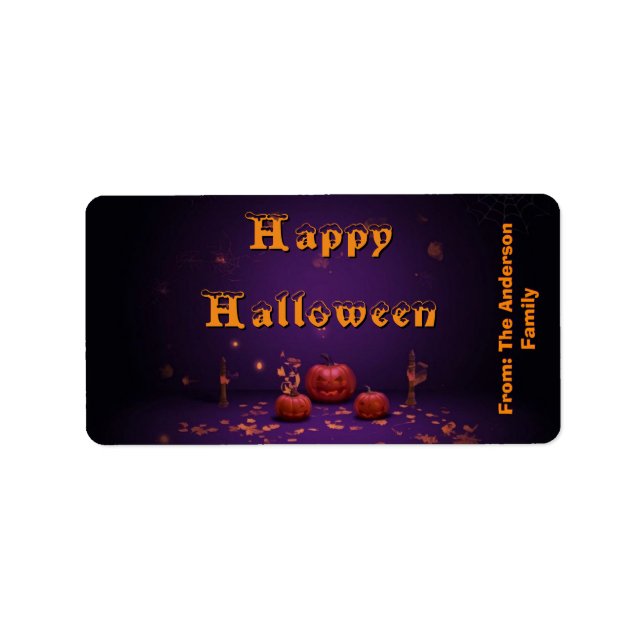 Etiqueta Rótulo de saco de guloseimas de Halloween (Frente)