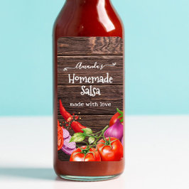 Etiqueta Rótulo de Salsa Personalizada Caseira Rústica
