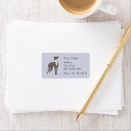 Etiqueta Rótulo de Silhueta de Whippet Greyhound