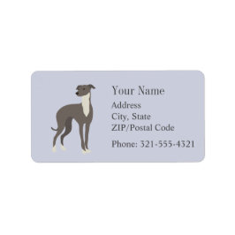 Etiqueta Rótulo de Silhueta de Whippet Greyhound