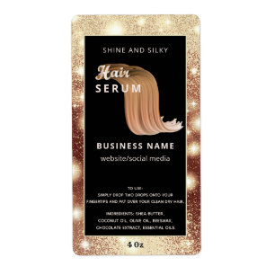 Etiqueta Rótulo de soro de cabelo moderno elegante para scr