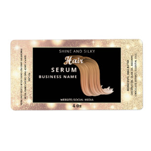 Etiqueta Rótulo de soro de cabelo moderno elegante para scr