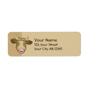 Etiqueta Rótulo de Vaca Surpreendido