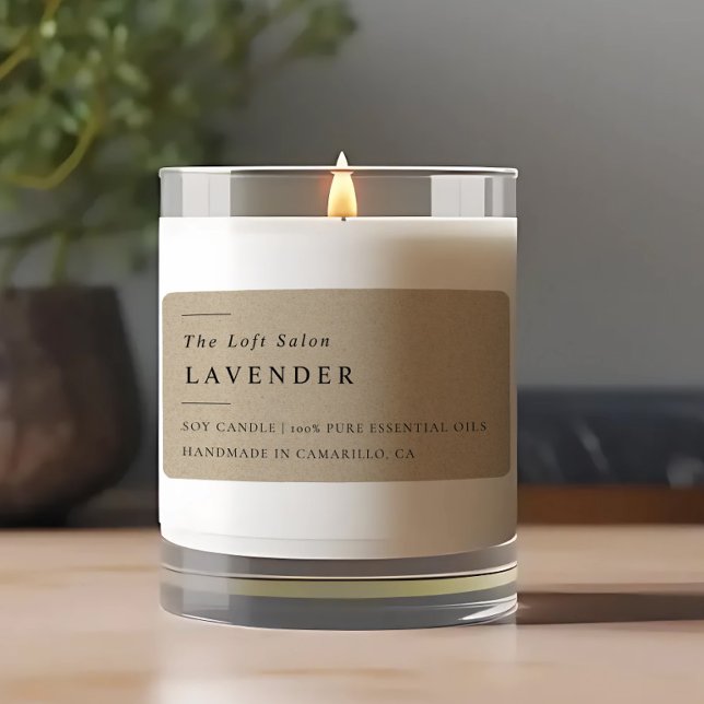 Etiqueta Rótulo de Vela Mínima Rústica do Artesanato Elegan (Criador carregado)