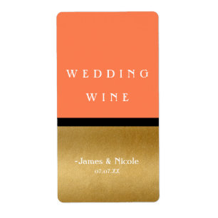 Etiqueta Rótulo de Vinho Chic Dourado e Preto