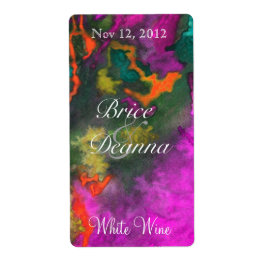 Etiqueta Rótulo de Vinho de Casamento da Fusão Rosa 2