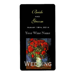 Etiqueta Rótulo de vinho de casamento de arte fina floral v