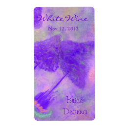 Etiqueta Rótulo de Vinho de Casamento de Árvores Roxas Bril