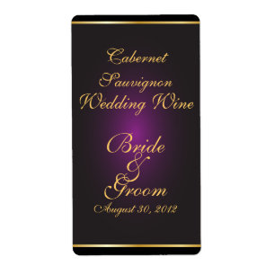 Etiqueta Rótulo de Vinho de Casamento Dourado