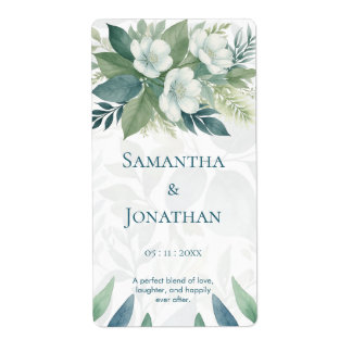 Etiqueta Rótulo de Vinho de Casamento Econômico Sage Verde