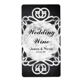 Etiqueta Rótulo de Vinho de Casamento Elegante Quadro Vinta