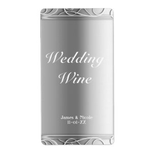 Etiqueta Rótulo de Vinho de Casamento Glamour Elegante Prat