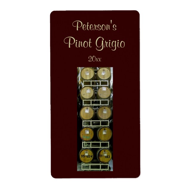 Etiqueta Rótulo de Vinho de Casca de Vinho (Frente)