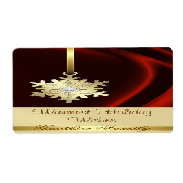 Etiqueta Rótulo de Vinho Diamante da Seda Vermelha com Floc