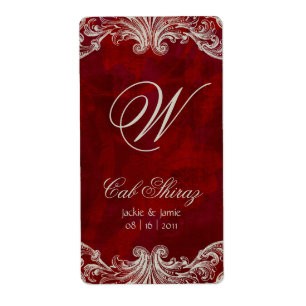 Etiqueta Rótulo de Vinho do Aniversário do Casamento Rosa A