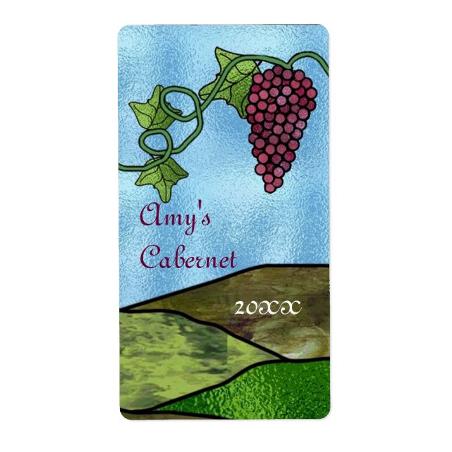 Etiqueta Rótulo de Vinho do Estilo de Vidro Mantido (Frente)