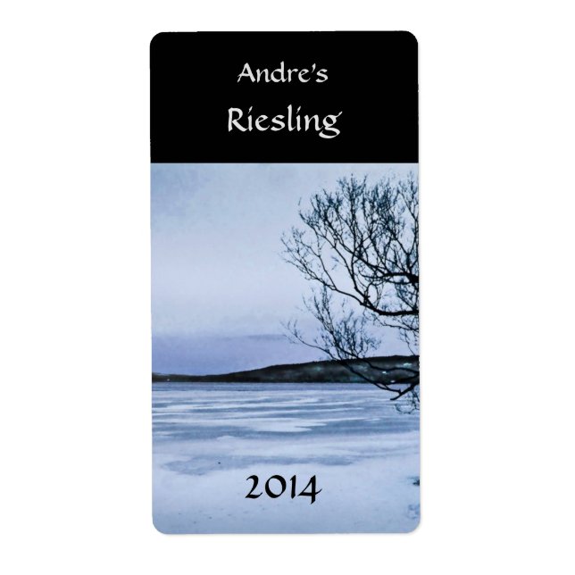 Etiqueta Rótulo de Vinho do Lago Congelado (Frente)