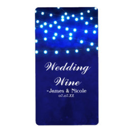 Etiqueta Rótulo de Vinho Festa de Casamento Rústica Luzes d
