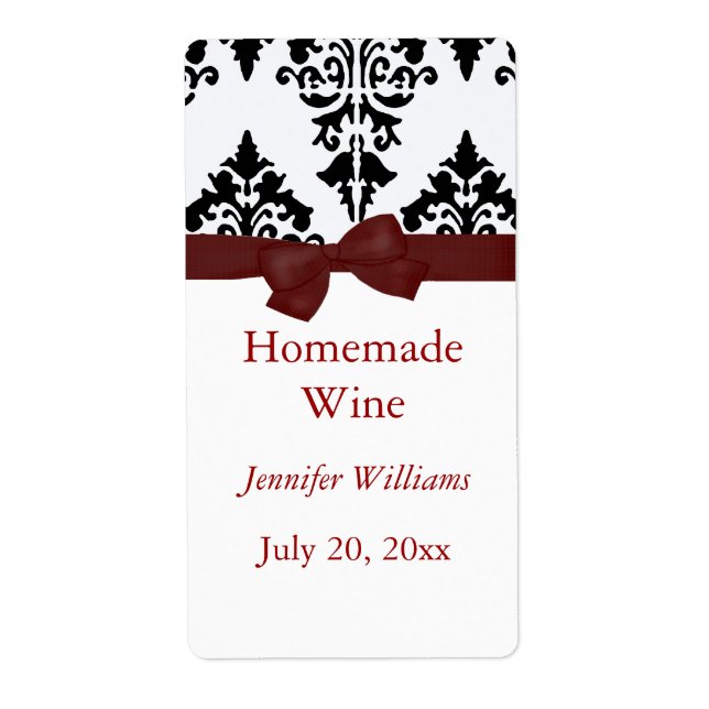 Etiqueta Rótulo de Vinho Homemade (Frente)