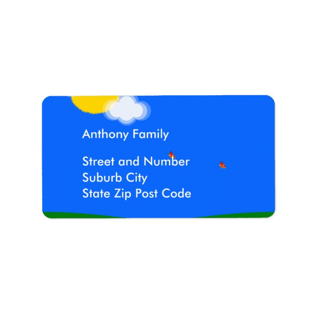 Etiqueta Rótulo dia ensolarado (Frente)