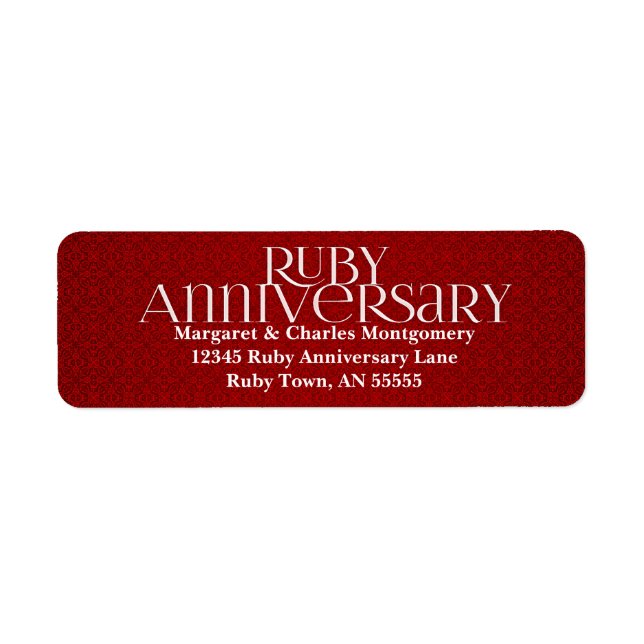 Etiqueta Rótulo do 40º aniversário da Ruby (Frente)