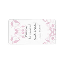 Rótulo do Balão Floral do rosa Heart