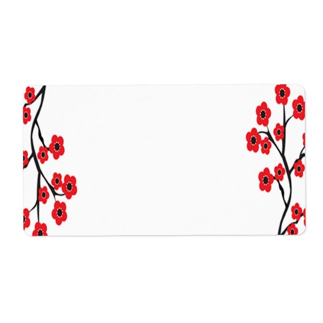 Etiqueta Rótulo do Blossomo de Cereja Vermelha (Frente)