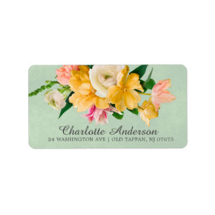 Etiqueta Rótulo do Chá de panela Floral primavera Meadow