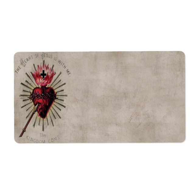 Etiqueta Rótulo do Coração de Jesus (Frente)