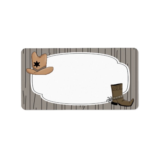 Etiqueta Rótulo do cowboy ocidental do país (Frente)