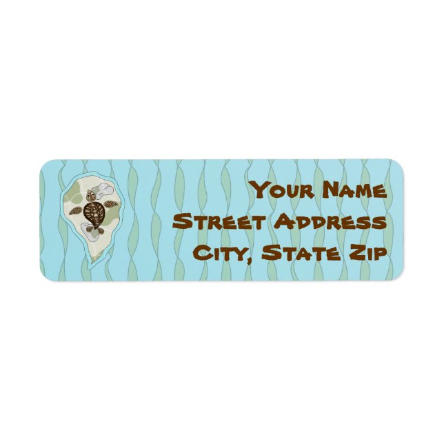 Etiqueta Rótulo do Endereço de Devolução de Tartaruga do Ma (Frente)