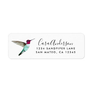 Etiqueta Rótulo do endereço de retorno de Hummingbird da An