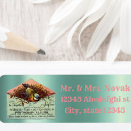 Etiqueta Rótulo do endereço de retorno do pássaro que aninh