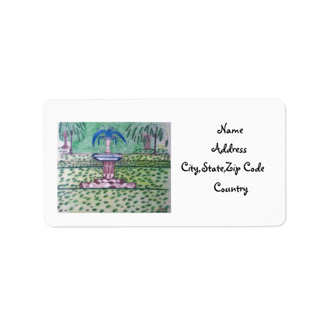 Etiqueta rótulo do endereço do Forsyth Park (Frente)