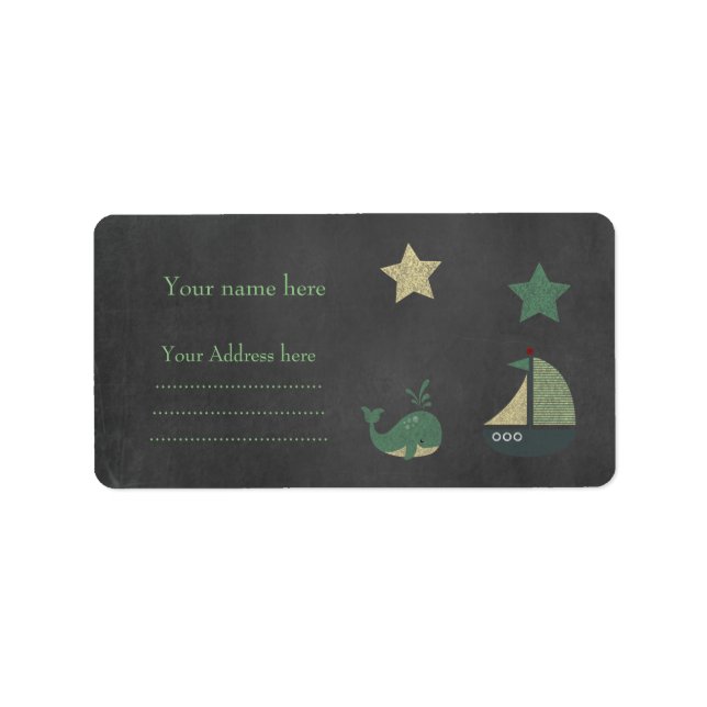 ETIQUETA RÓTULO DO ENDEREÇO DO TEMA NAUTICO (Frente)