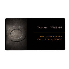 Etiqueta Rótulo do endereço O do monograma preto de bronze