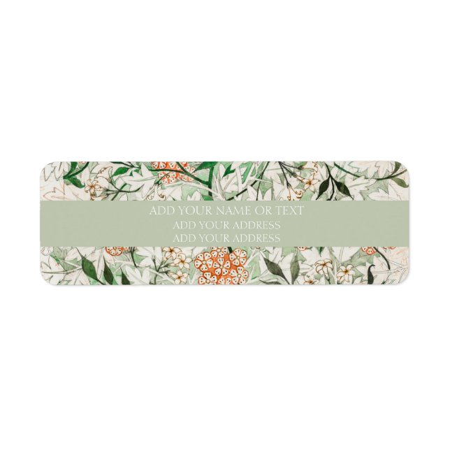 ETIQUETA RÓTULO DO ENDEREÇO: WILLIAM MORRIS : JASMINE (Frente)