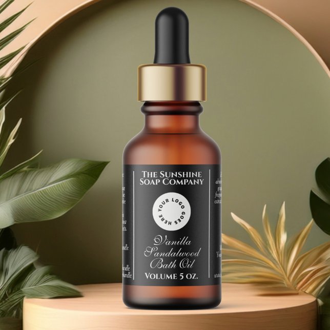 Etiqueta Rótulo do frasco do recipiente de cosméticos preto (Criador carregado)