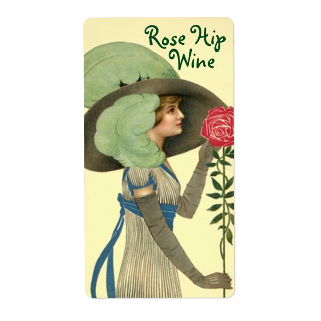 Etiqueta Rótulo do frasco para Rosas de Rosa de vinho casei (Frente)
